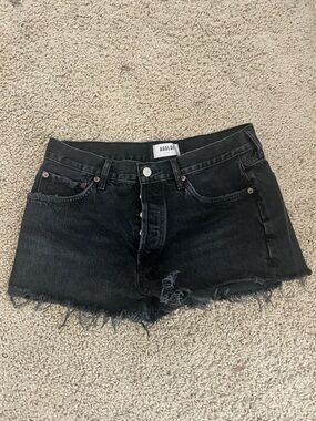 Agolde black button fly Jean shorts